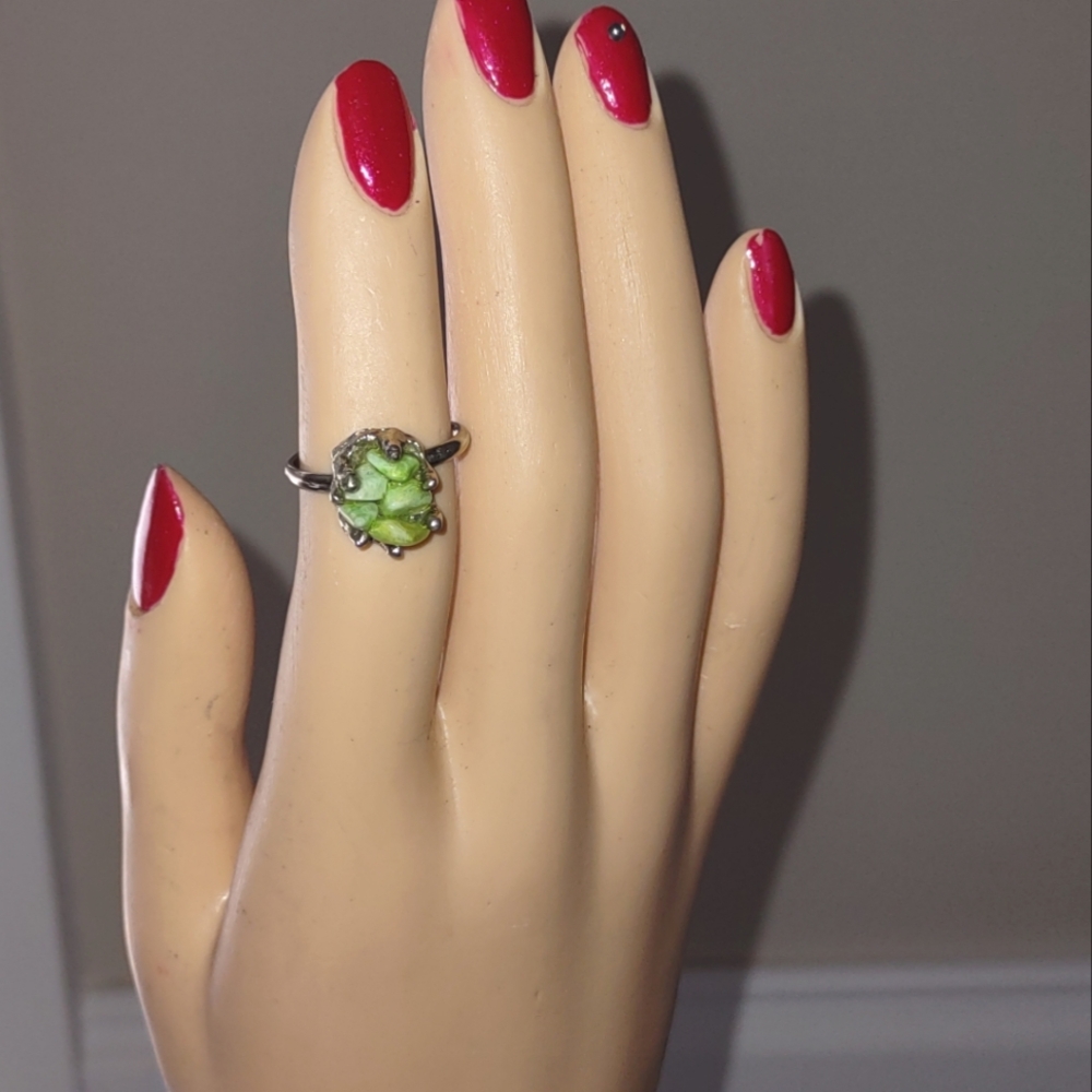 Jade Stone Colored Fashion Ring